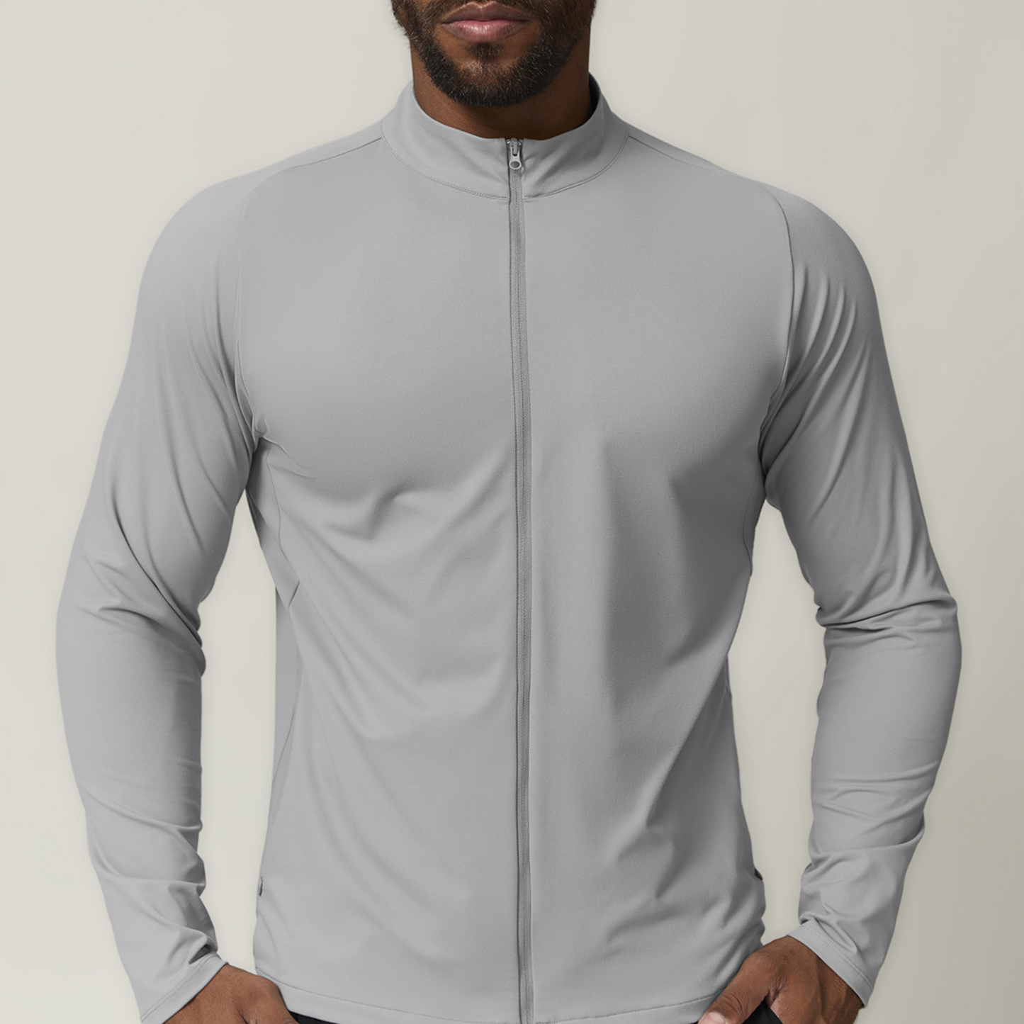 Long Sleeve Zip Gym Top