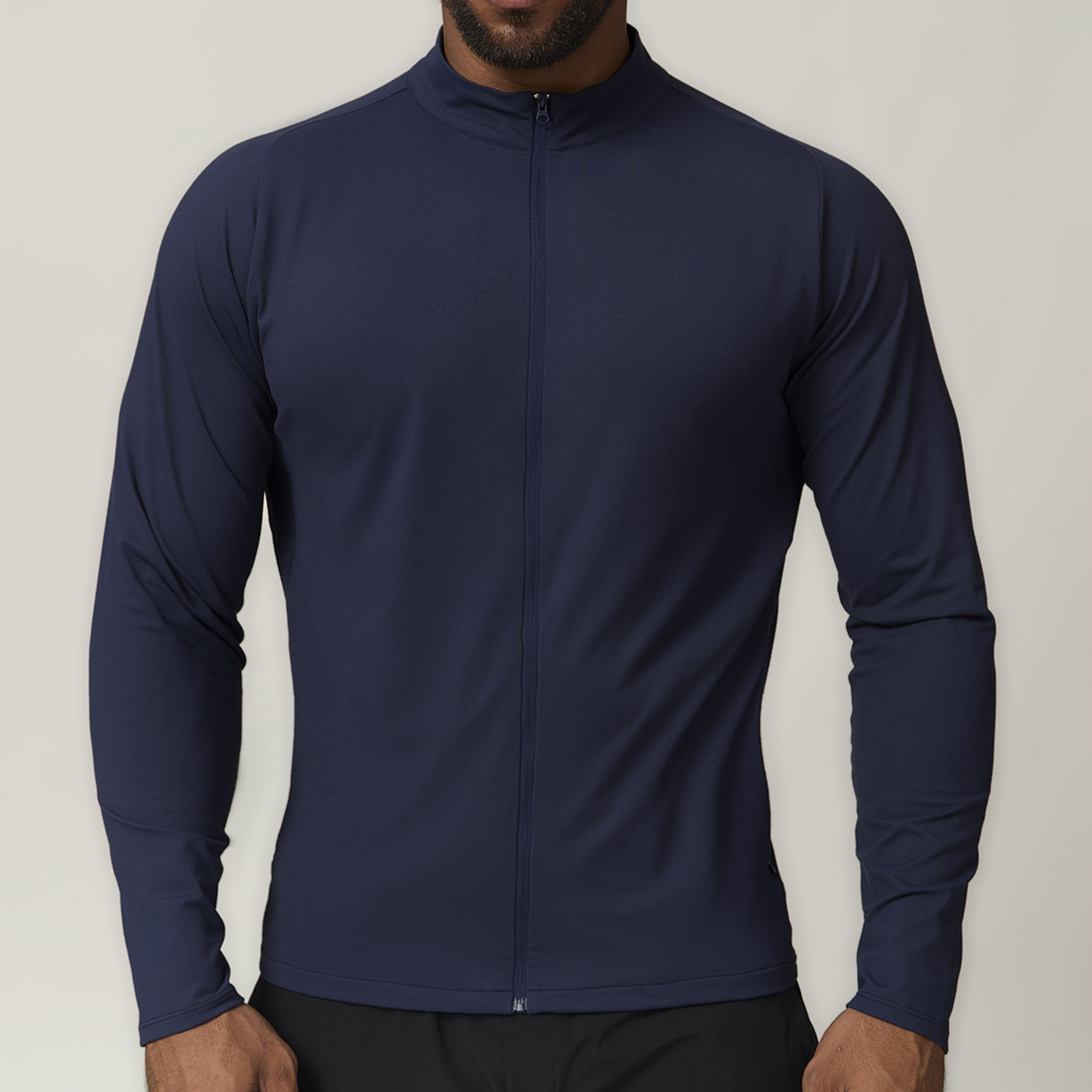 Long Sleeve Zip Gym Top