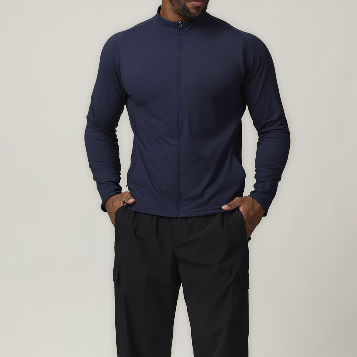 Long Sleeve Zip Gym Top