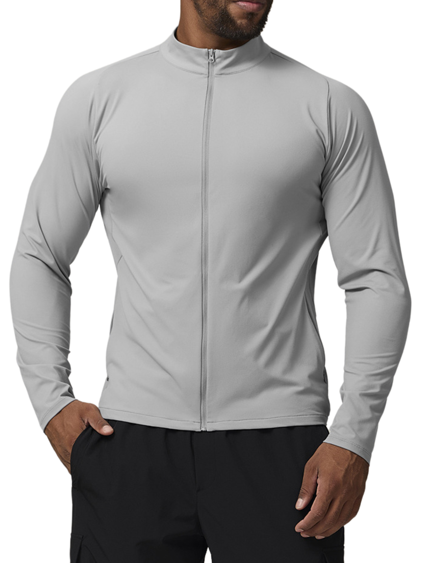 Long Sleeve Zip Gym Top