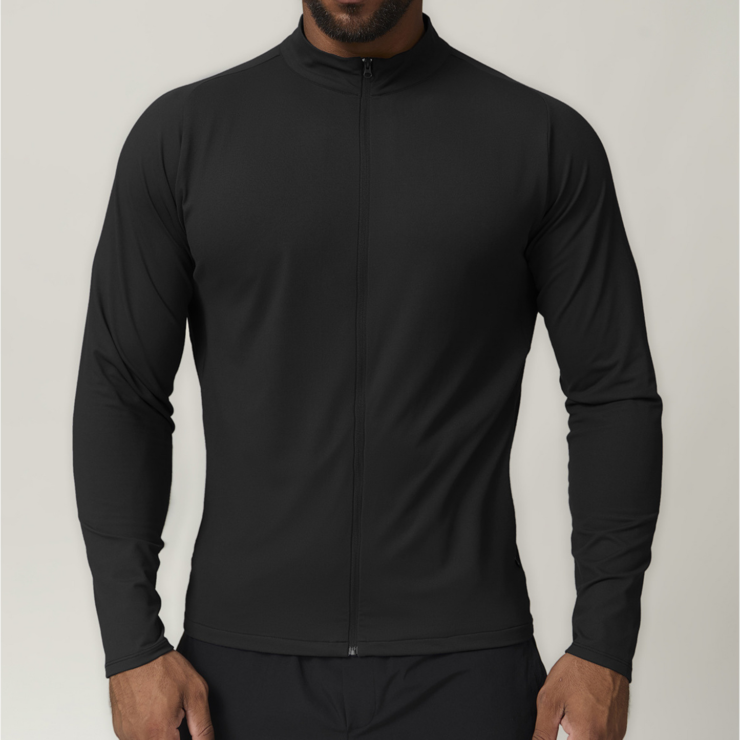 Long Sleeve Zip Gym Top