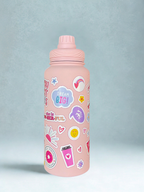 Magnetic Safe Water Bottle 1L Graphic Print - PINK