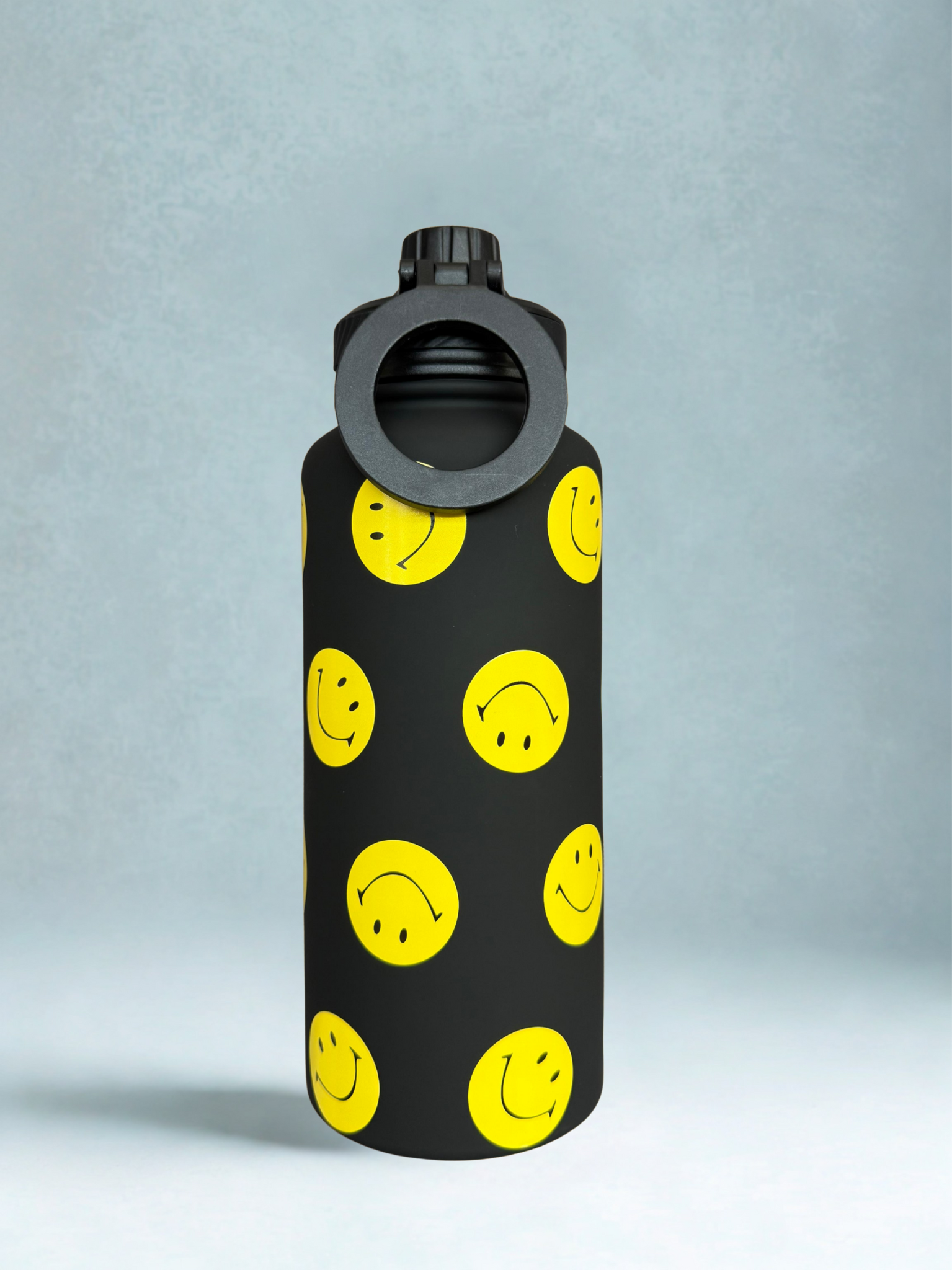 Magnetic Safe Water Bottle 1L Graphic Print - BLACK SMILES