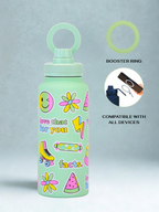Magnetic Safe Water Bottle 1L Graphic Print - GREEN