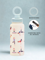 Magnetic Safe Water Bottle 1L Graphic Print - LIGHT BLUE