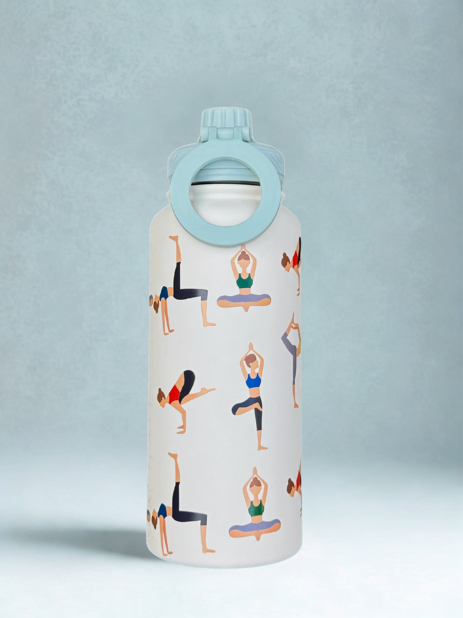 Magnetic Safe Water Bottle 1L Graphic Print - LIGHT BLUE