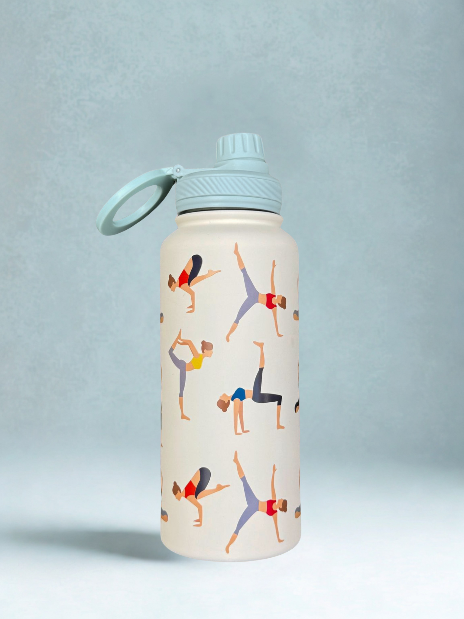 Magnetic Safe Water Bottle 1L Graphic Print - LIGHT BLUE