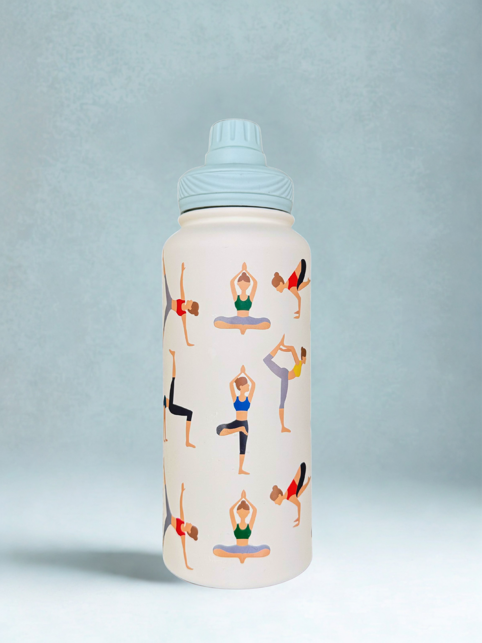 Magnetic Safe Water Bottle 1L Graphic Print - LIGHT BLUE