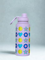 Magnetic Safe Water Bottle 1L Graphic Print - PURPLE