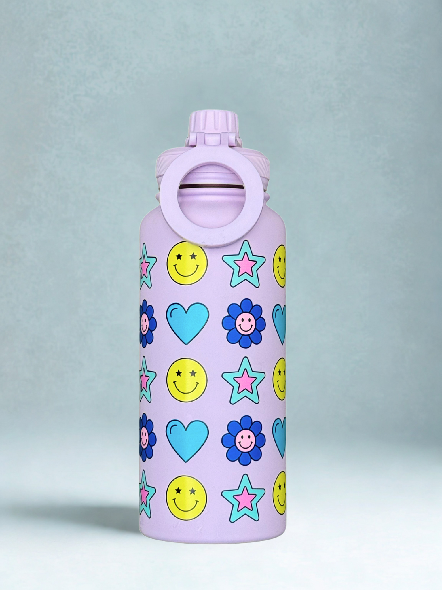 Magnetic Safe Water Bottle 1L Graphic Print - PURPLE