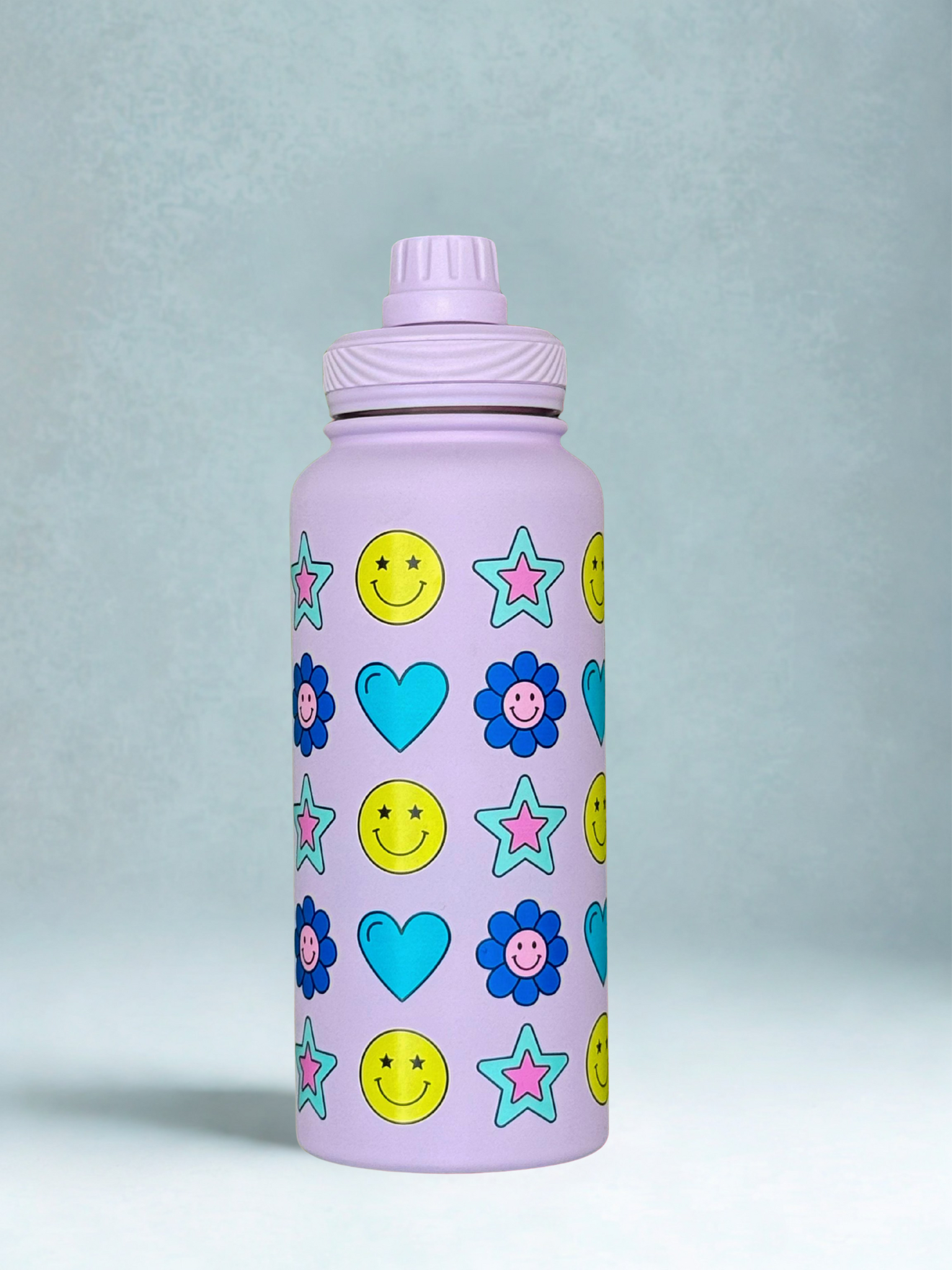 Magnetic Safe Water Bottle 1L Graphic Print - PURPLE