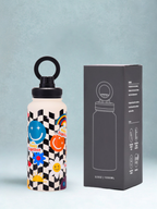 Magnetic Safe Water Bottle 1L Graphic Print - CHECKERED SMILE