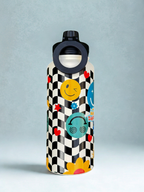 Magnetic Safe Water Bottle 1L Graphic Print - CHECKERED SMILE
