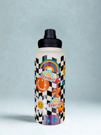 Magnetic Safe Water Bottle 1L Graphic Print - CHECKERED SMILE