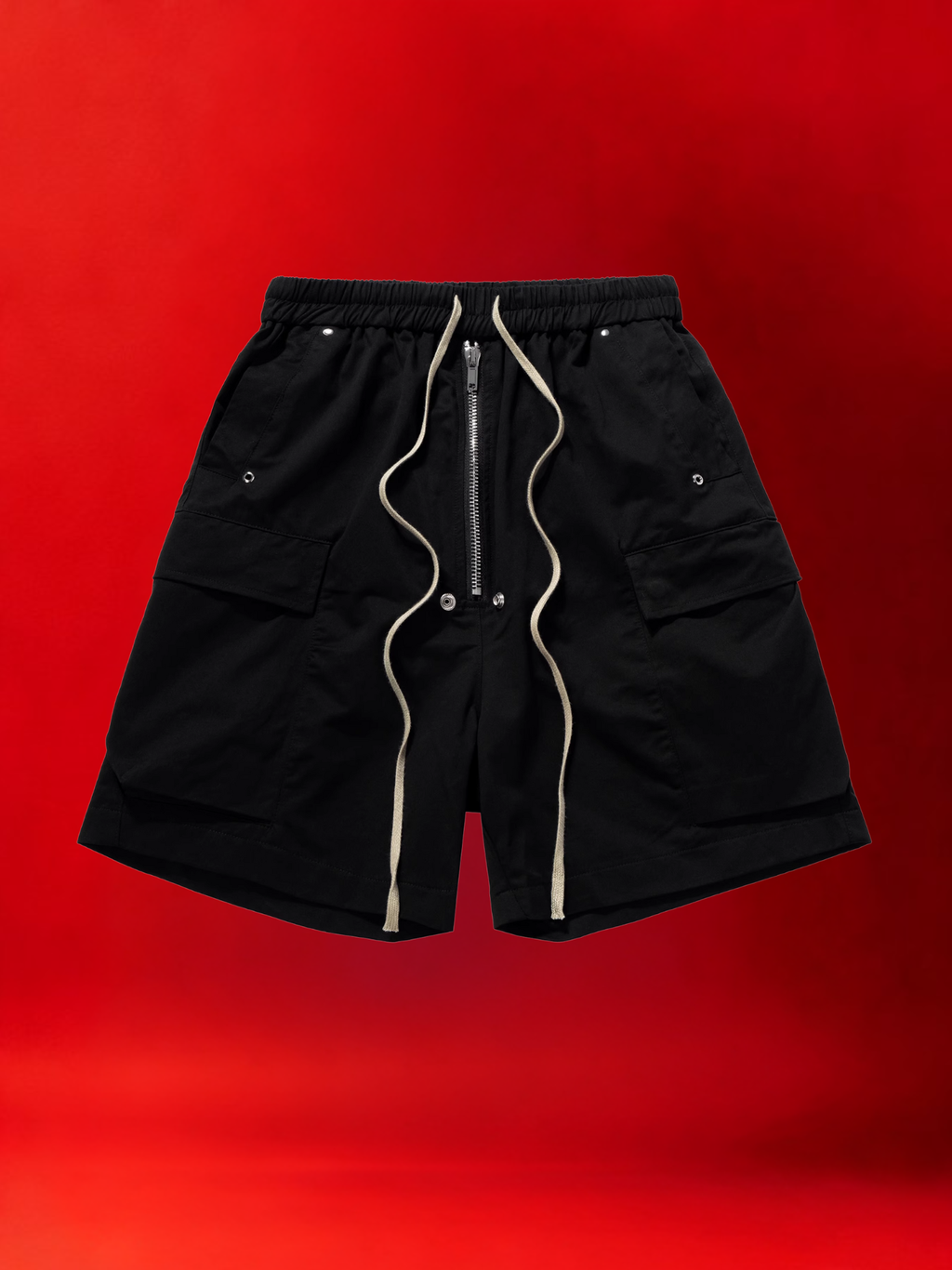 Dark Drawstring Cargo Shorts