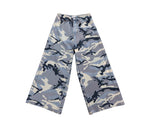 Wide Leg Distressed  Camo Denim