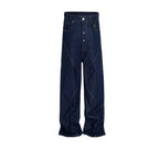 Geometric Cut Deconstructed Loose-Crotch Denim