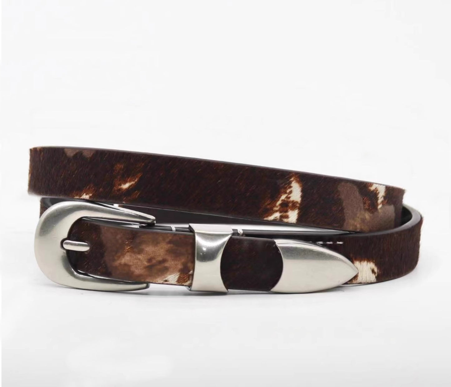 Cowhide Silver Belt