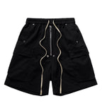 Dark Drawstring Cargo Shorts