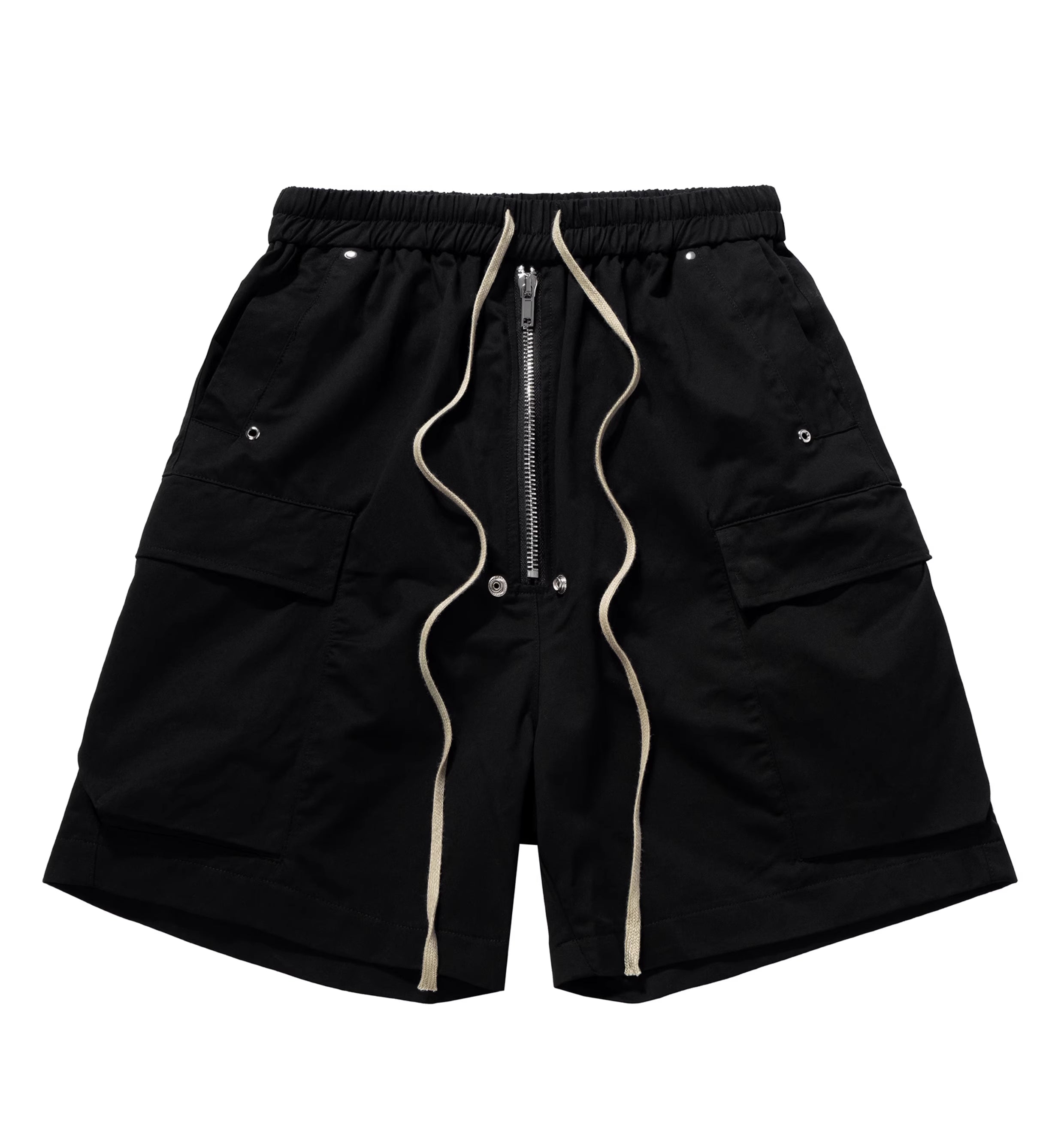 Dark Drawstring Cargo Shorts