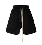 Dark Drawstring Cargo Shorts