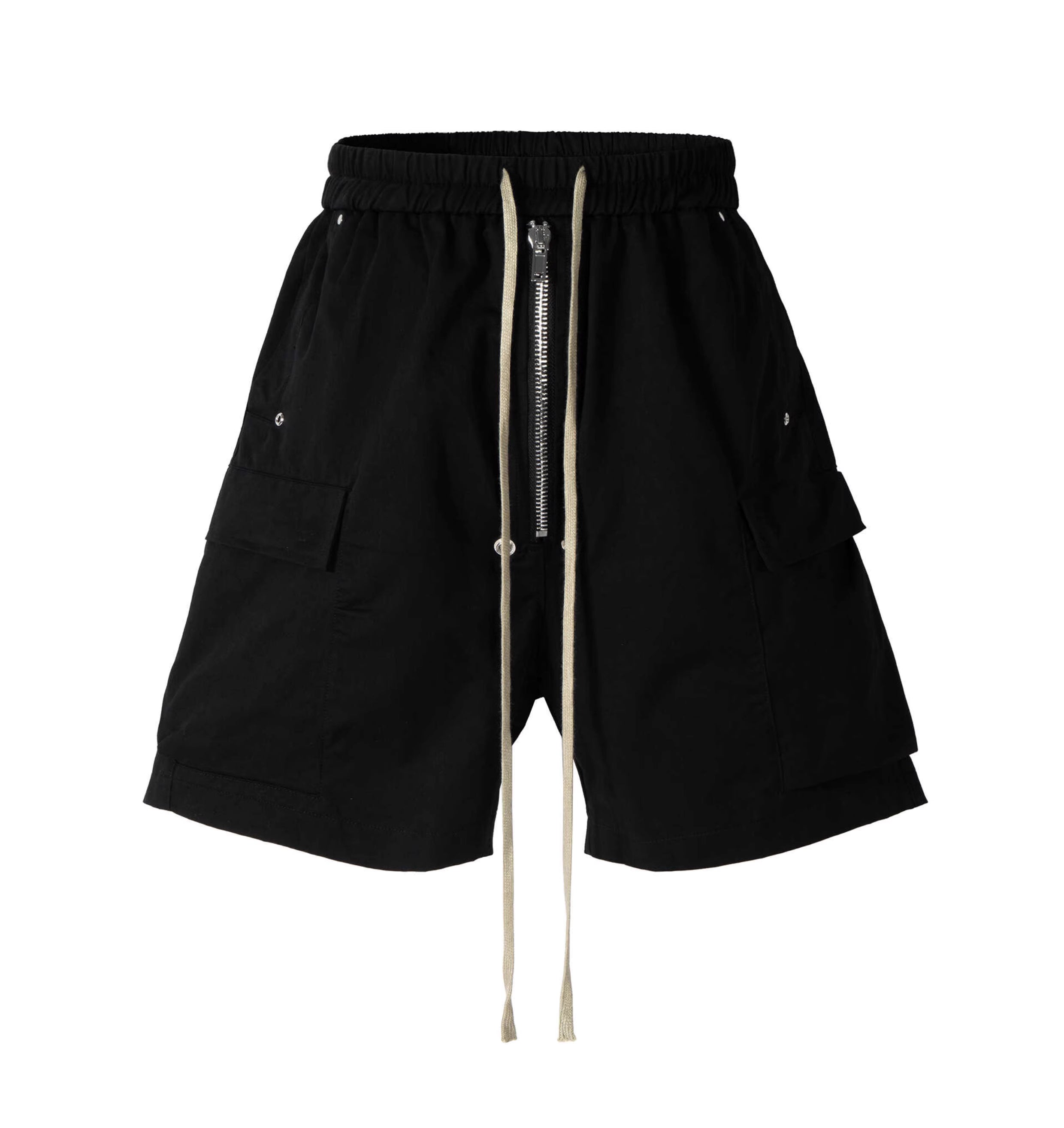 Dark Drawstring Cargo Shorts