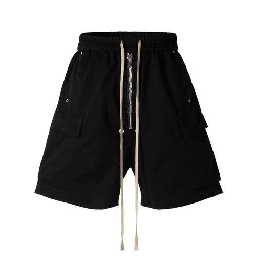Dark Drawstring Cargo Shorts