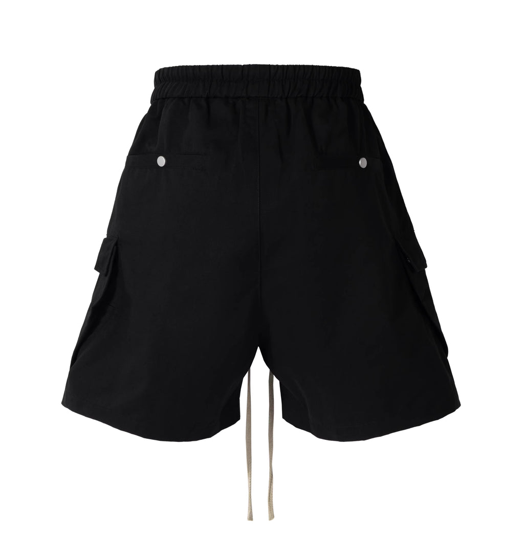 Dark Drawstring Cargo Shorts
