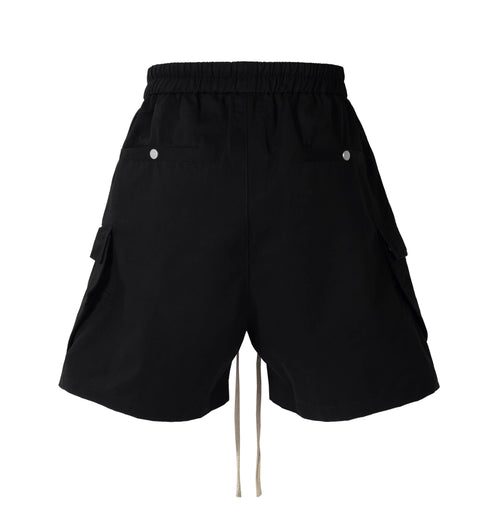 Dark Drawstring Cargo Shorts