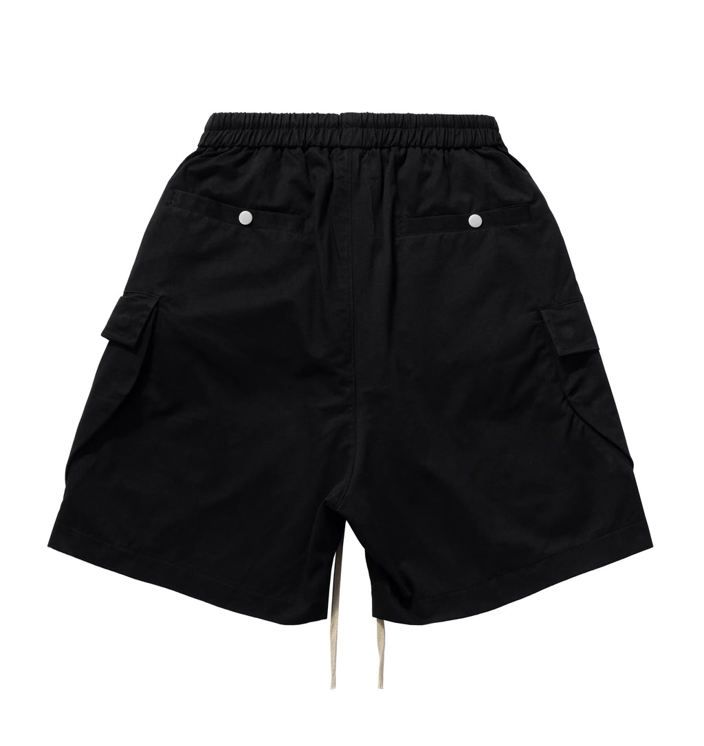 Dark Drawstring Cargo Shorts