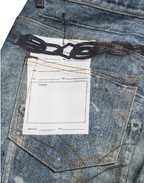Wide Leg 3D Scissors Print Denim