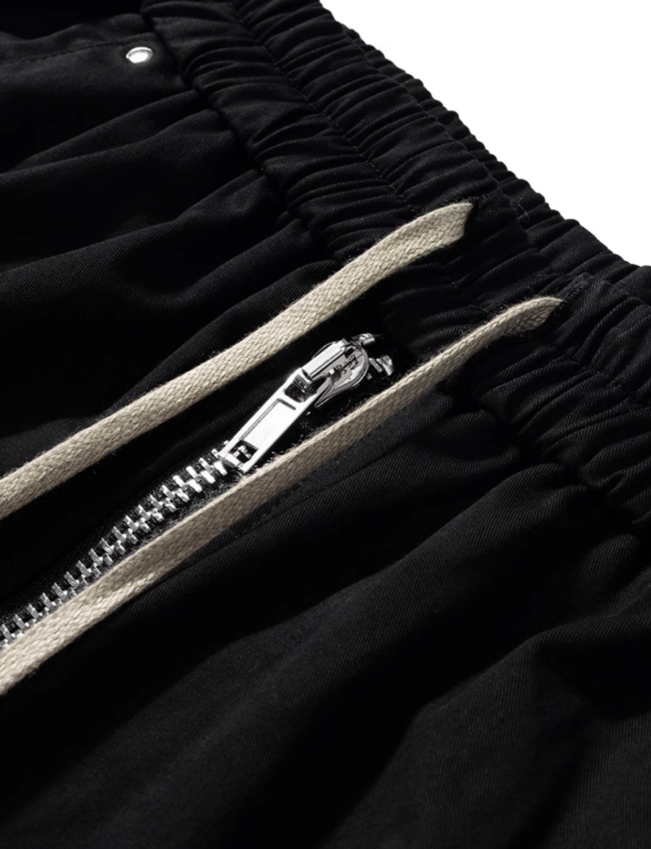 Dark Drawstring Cargo Shorts