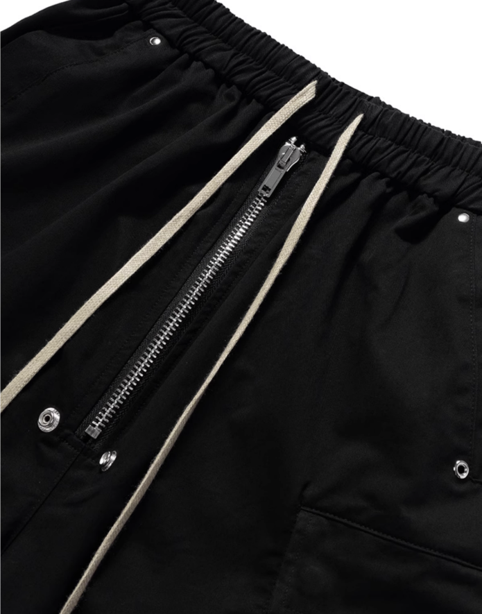 Dark Drawstring Cargo Shorts