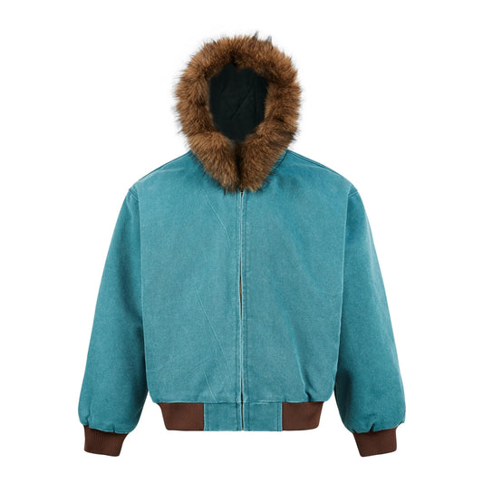 Night Shift Faux Fur Bomber Jacket