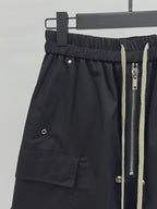 Dark Drawstring Cargo Shorts